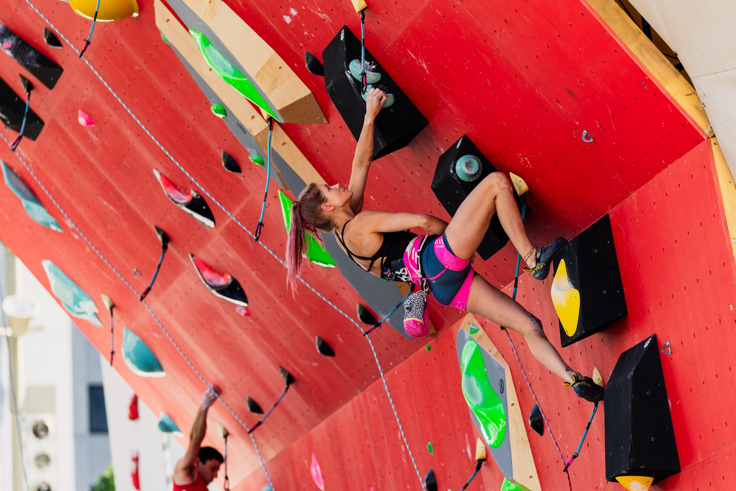 Savana Bjarnason í Chamonix. Mynd: Jan Virt/World Climbing